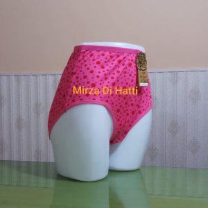 Plus Size Panty Cotton Dotted High Waist Panty 9802