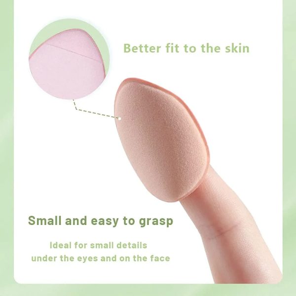 Finger Puff Waterdrop Shape Professional Air Cushion Puff Set Of 05 With Box