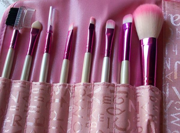 Eye Makeup Brushes 08 pcs Set Professional Pink Set Eyeshadow With Pink Case www.mirzadihatti.com