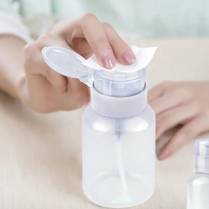 Nail Art Mini Pump Dispenser Push Down Empty Bottle Acrylic Gel Polish Makeup Remover 150 ml