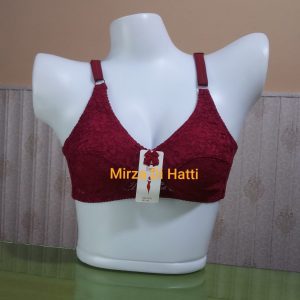Galaxy Net Cotton Bra Without Wire Full Cup Lining A42 – Maroon, 32 B