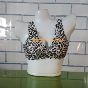 Thin Pad Removable With Cotton Lining Soft Net Cheetah Print B and C Cup Bra 2×5 Hooks 435