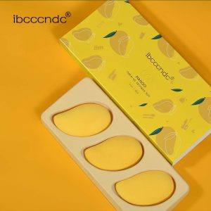 Ibcccndc Mango Makeup Sponges Kit Beauty Blender Set for Dry and Wet Use 3PCS/BOX