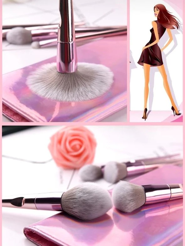 Pink Perfection Chrome Brush 10 Pcs Set BH Cosmetics 4000-066 www.mirzadihatti.com