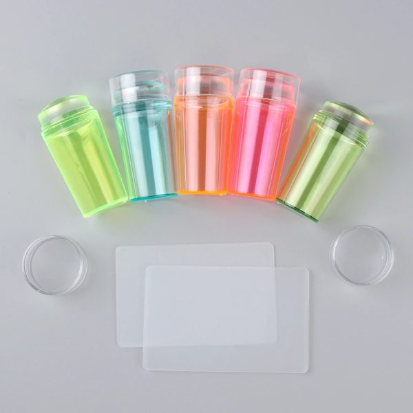 Silicone Stamping kit Transparent Nail Art Seal Stamper Scraper French Manicure www.mirzadihatti.com