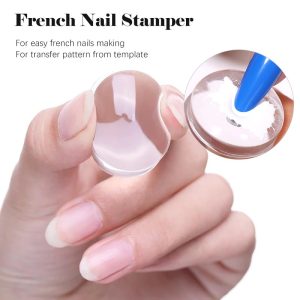 Silicone Stamping kit Transparent Nail Art Seal Stamper Scraper French Manicure