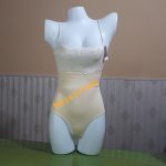 Women Bodysuit Body Shaper Cotton Net Camisole with Thong Panty Hook Closer 1419