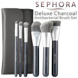 Charcoal AntiBacterial Brush Leather Pouch Set Sephora Collection