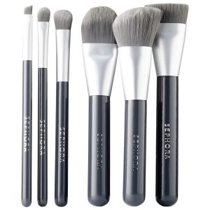 Charcoal AntiBacterial Brush Leather Pouch Set Sephora Collection