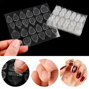 Nail Glue Stickers Double Side 24 Double Side Transparent Flexible Adhesive Tape Fake Nails