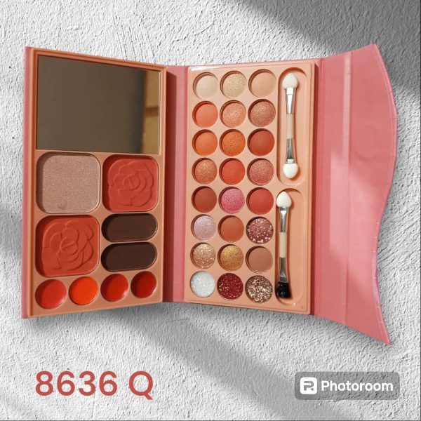 33 Color Blush Lipstick Eyeshadow Highlighter and Eyebrow Powder Palette