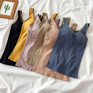 Tank Top Free Size Camisole or Cami with Removable Pair Pad
