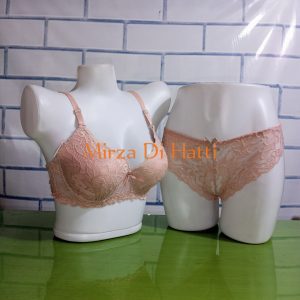 Net Bra With Thong Panty Strapless Push Up Thin Padded C Cup 8015