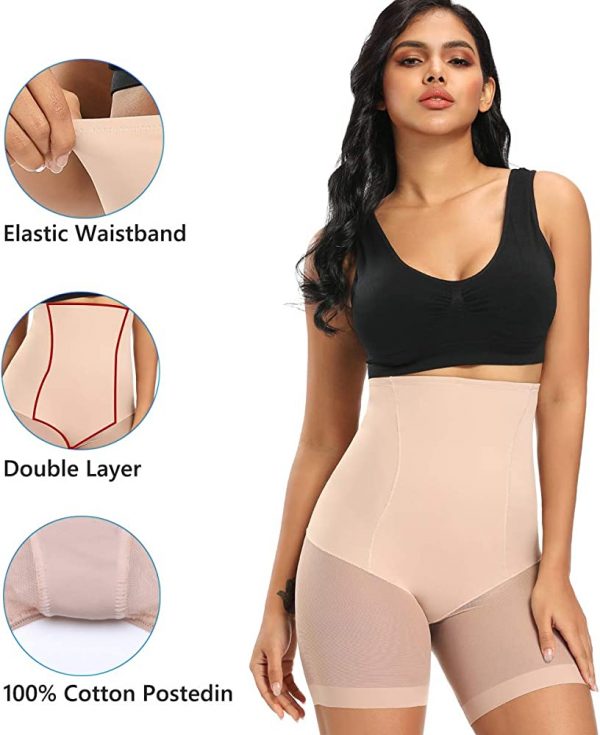 Plus Size High Waist Tight Fitting Panties Firm Control Thigh and Belly Slimmer Pants 56092
