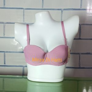T Shirt Half Cup Pushup Thin Pad Non Wired Seamless Strapless B Cup Bra 8156