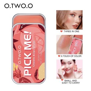 Face Blusher High Pigment Makeup Cream Multiple Uses for Cheek Lips Eyes O.TWO.O 9139