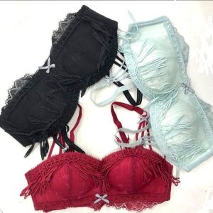 Net Bra and Panty Set See Through Full Lace Net Non Padded Wired Extra Soft  Q47 - mirzadihatti