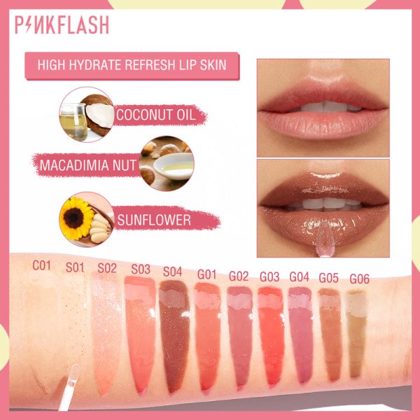 PINKFLASH Gel Lip Gloss Base Moist Lip Tint Transparent High Moisturizing Cruelty Free Makeup www.mirzadihatti.com