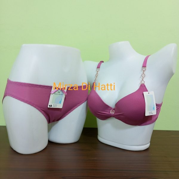 Bow Bra Knot Bra Star Stone Embedded Strap Thin Padded Push up Bra Set 0961