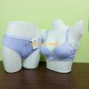 Bra & Panty 2 Pieces Set with Delicate Buttons Along the Sides and a Sparkling Stone Motif Soft Lavender