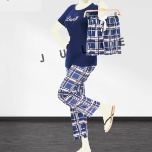 Cami Top Trousers and Short Nightwear Set Comfort & Style 3 In 1 DO271