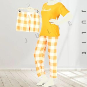 Cami Top Trousers and Short Nightwear Set Comfort & Style 3 In 1 DO271