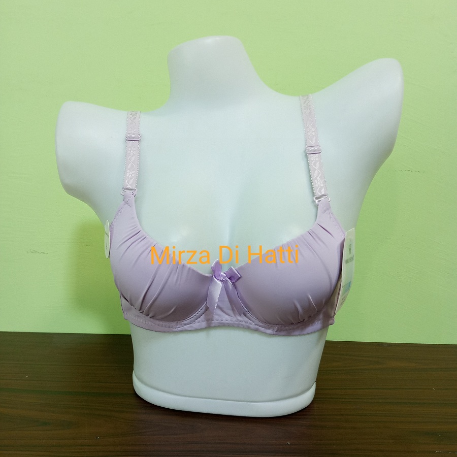 Half Cup Light Padded Pushup A Cup Bra with Floral Strap 3137