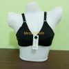 Embroidered Cotton Bra Maximum Deep Coverage B Cup Bra with Floral Shoulder Strap 1940 Black Color