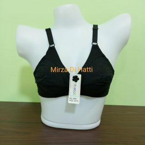 Embroidered Cotton Bra Maximum Deep Coverage B Cup Bra with Floral Shoulder Strap 1940