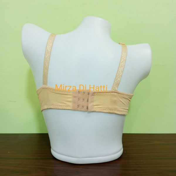 Embroidered Cotton Bra Maximum Deep Coverage B Cup Bra with Floral Shoulder Strap 1940 Skin Color