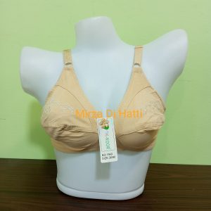 Embroidered Cotton Bra Maximum Deep Coverage B Cup Bra with Floral Shoulder Strap 1940