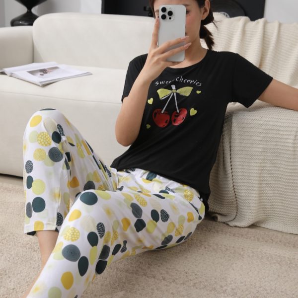 Top Trousers Floral Super Soft Cotton Nightwear Set Comfort & Style 2 In 1