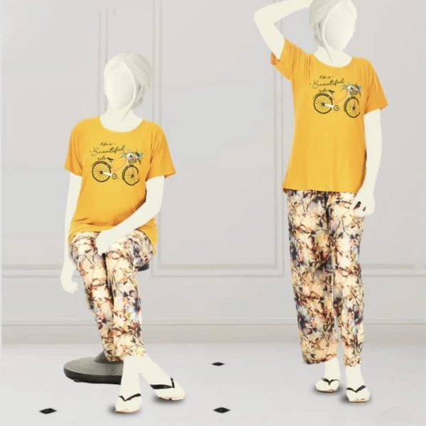 Top Trousers Floral Super Soft Cotton Nightwear Set Comfort & Style 2 In 1