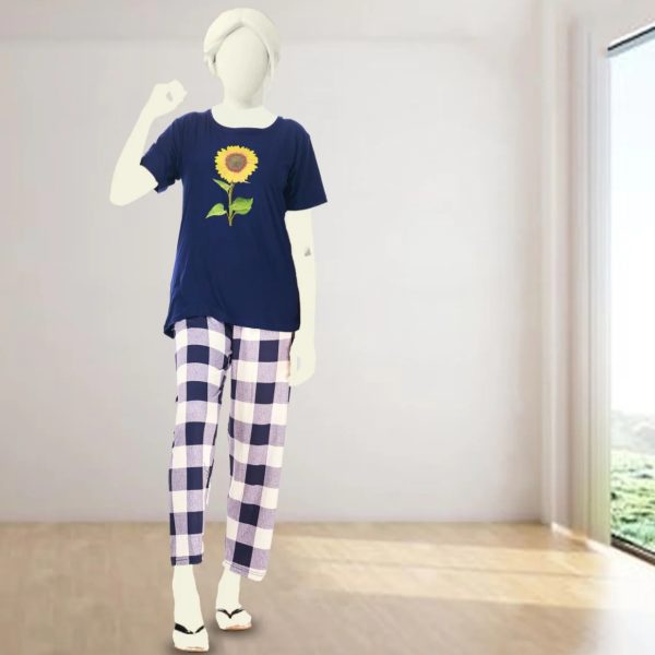 Top Trousers Floral Super Soft Cotton Nightwear Set Comfort & Style 2 In 1
