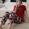 Top Trousers Floral Super Soft Cotton Nightwear Set Comfort & Style 2 In 1
